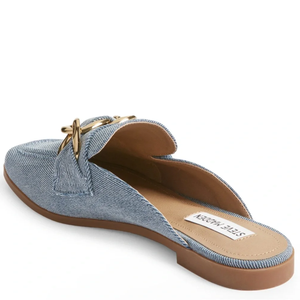 🌸STEVE MADDEN🌸 Cassady Loafer Mule Denim Size: 5M - Picture 3 of 10